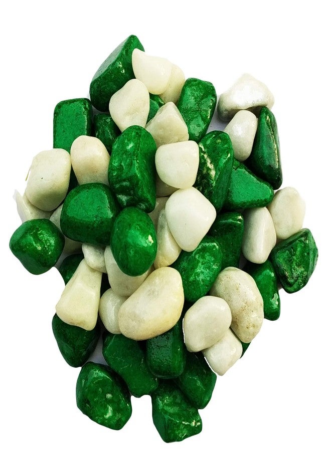 Power Stone Decorative Assymetric Pebbles for Pathways Landscape Hotels (Green-White, 3 Kg) - Image 1